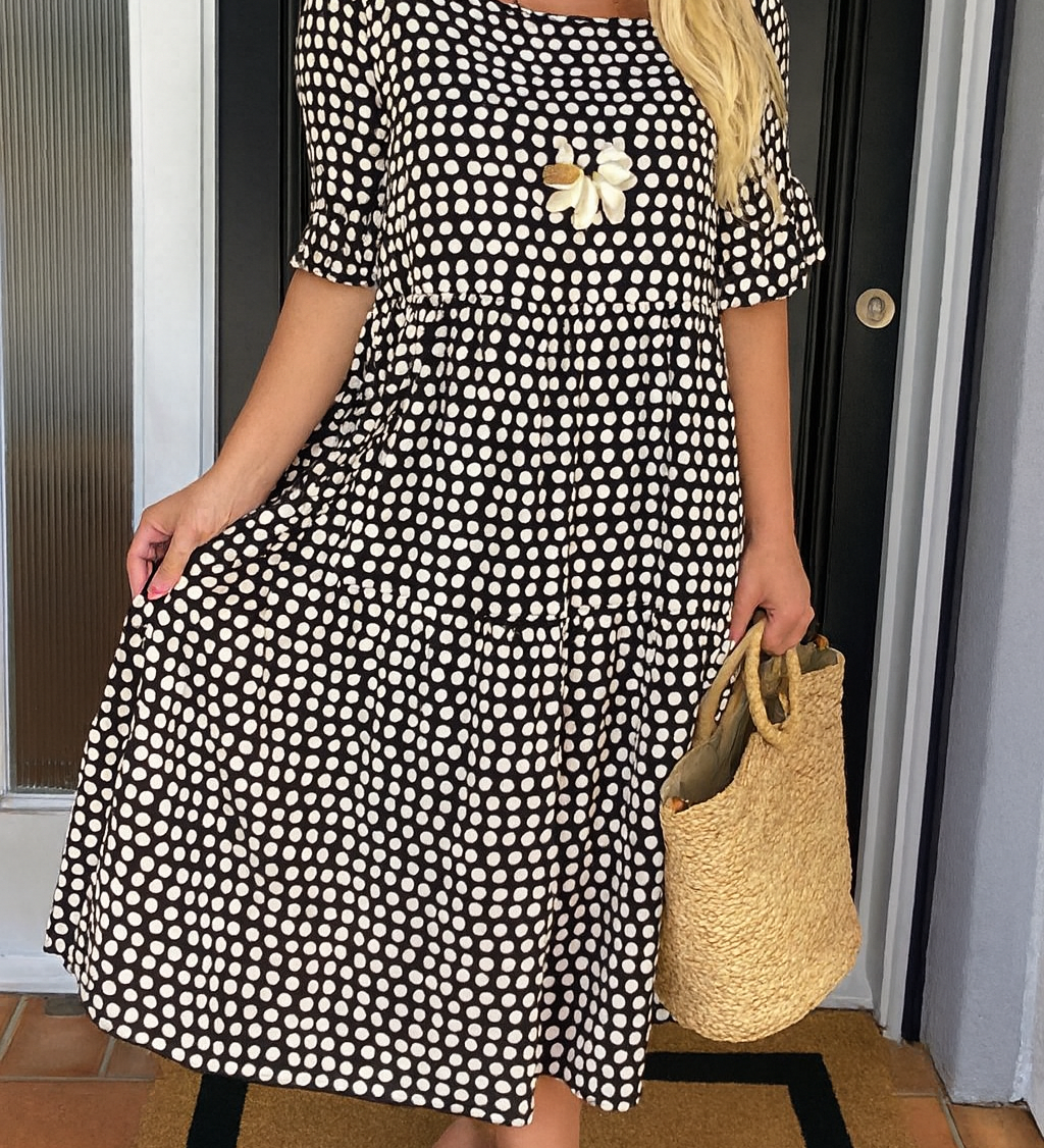 Elegantné Midi Šaty S Krátkymi Rukávmi Pre Ženy