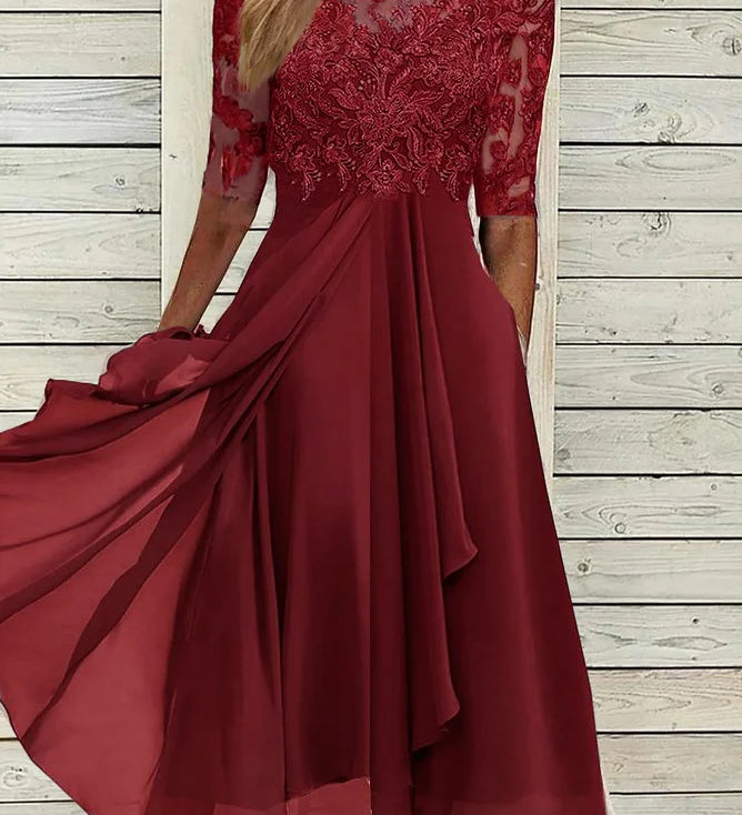 Puck | Elegantné Midi Šaty s Čipkovými Detailmi