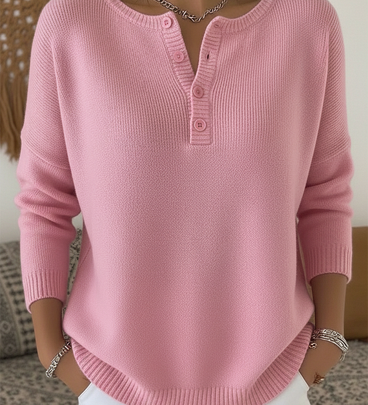 Sara - Elegantný Henley pulóver