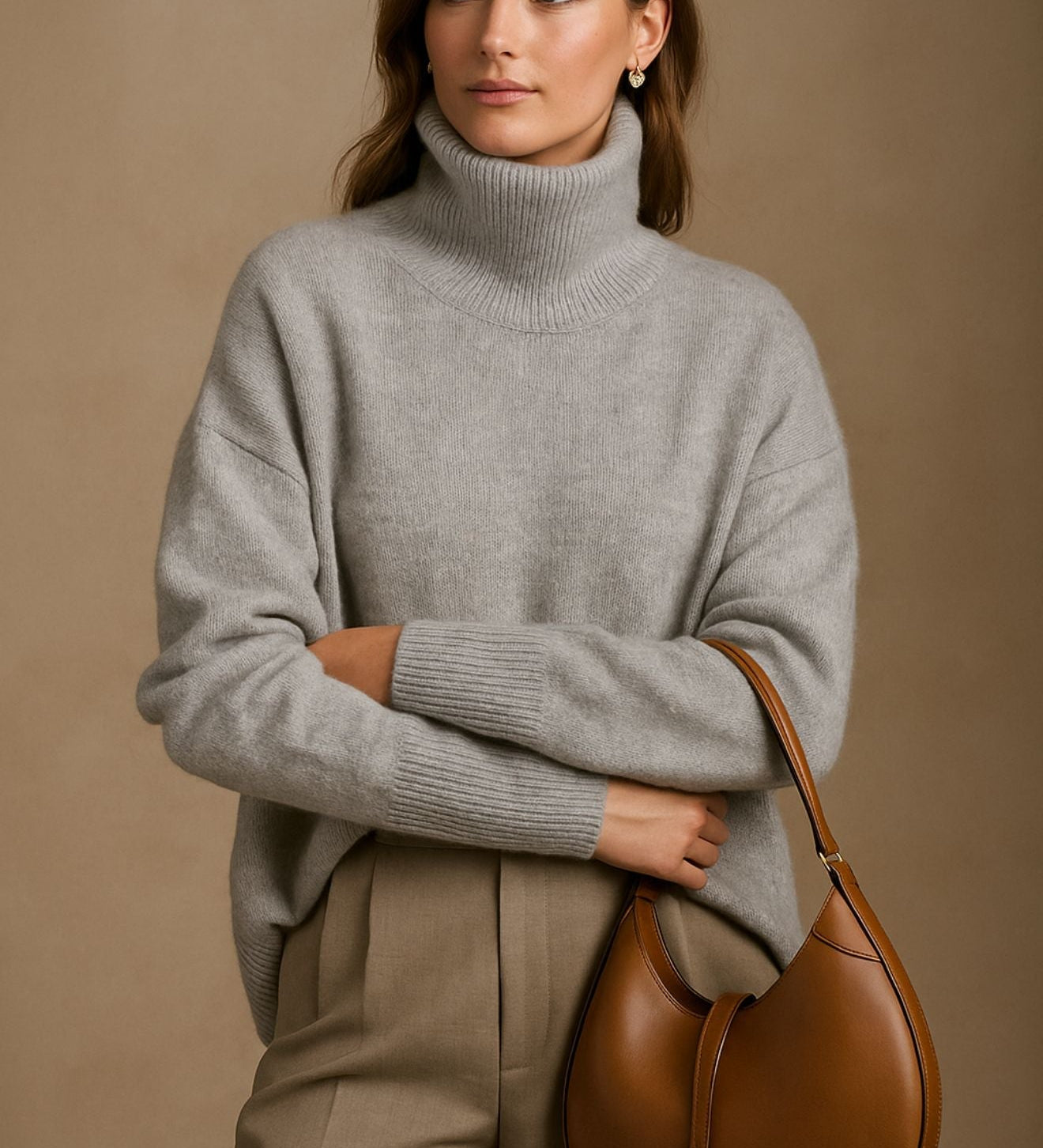 Roze - Elegantný Cashmere Pulóver