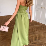 Liora | Elegantné Midi Šaty Bez Ramienok