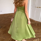 Liora | Elegantné Midi Šaty Bez Ramienok