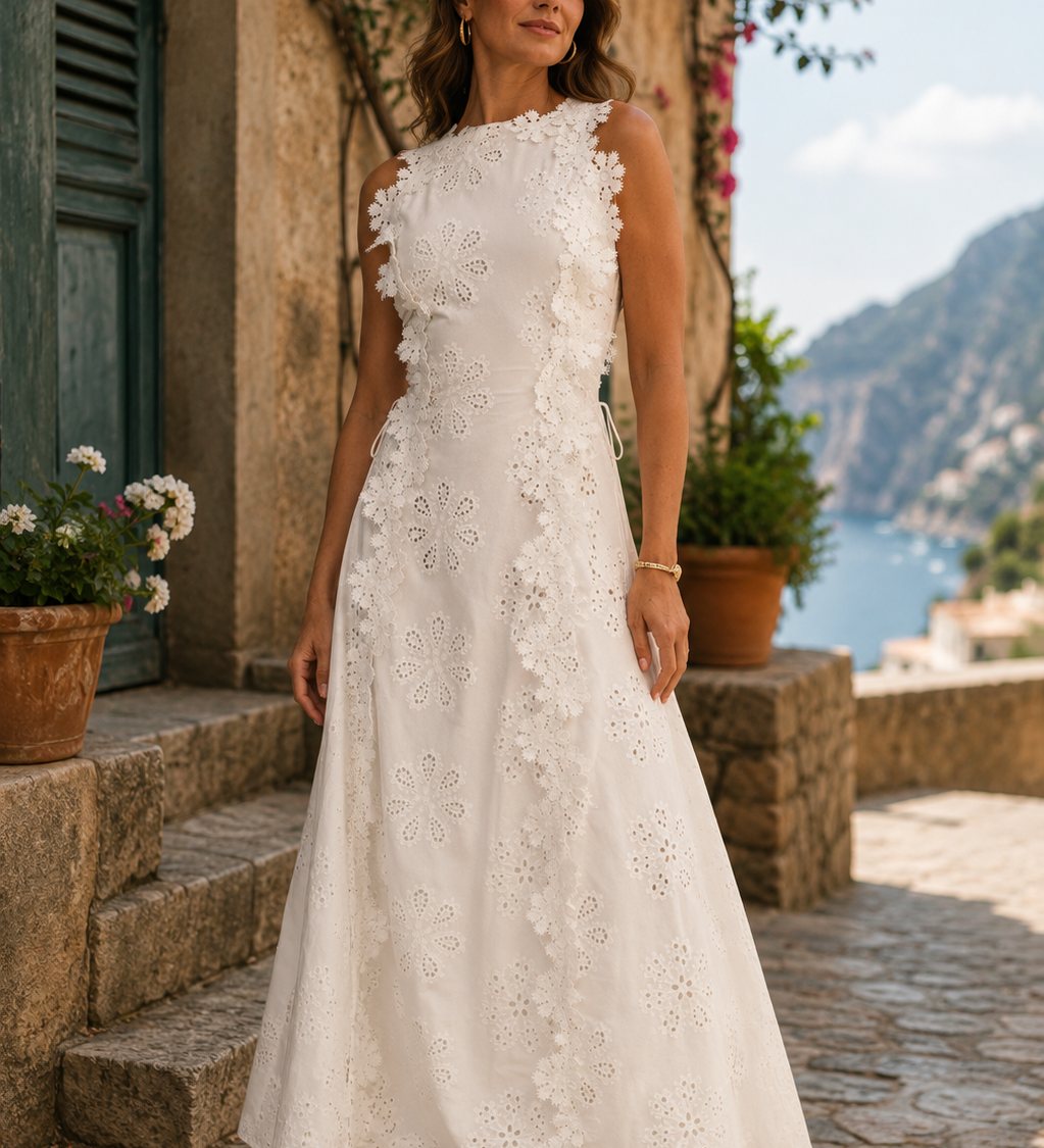 Della | Elegantné Maxi Šaty s Vyšívaním