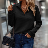 Suzanne - Pulóver s Detailmi a Polovičným Zipsom