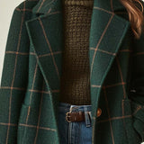 Florencia™ | Retro Úpravený Károvaný Tweed Kabát
