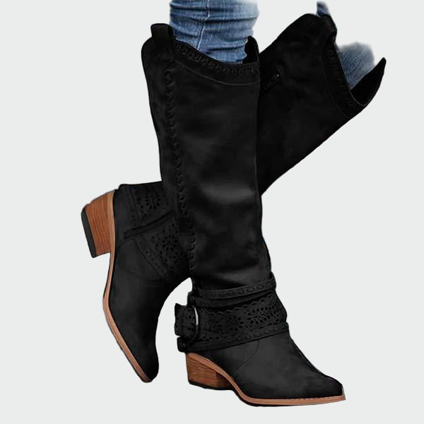 Veselka | Klasické kožené cowboyské čižmy v retro štýle