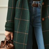 Florencia™ | Retro Úpravený Károvaný Tweed Kabát