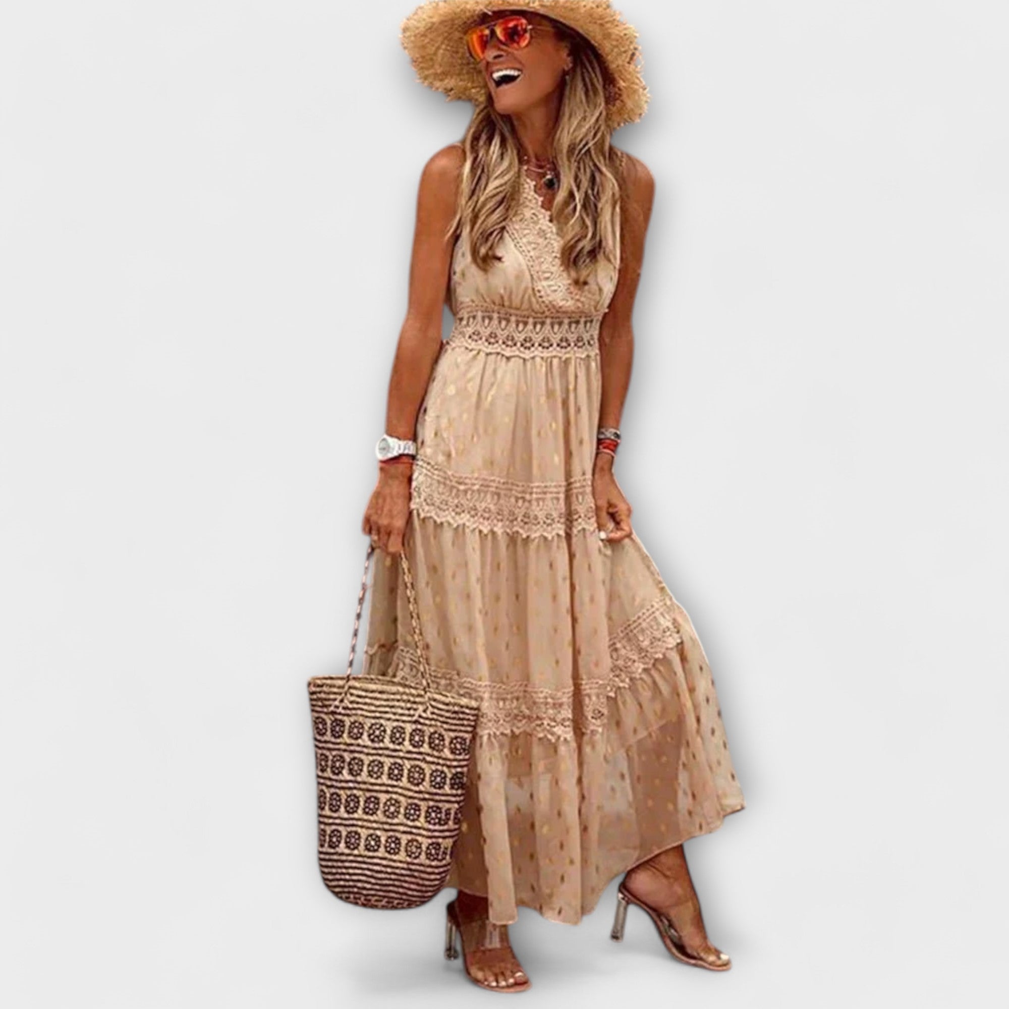 Lola | Boho maxi šaty z čipky